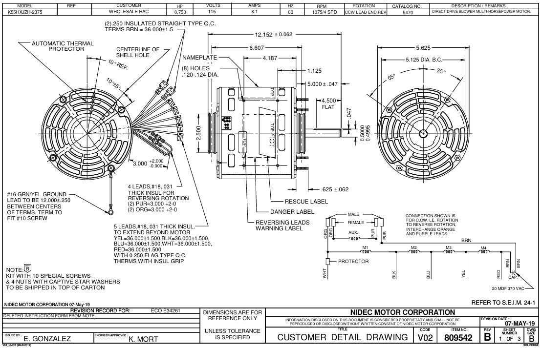 5470 HVAC/R Motors, Fan & Blower Motors
