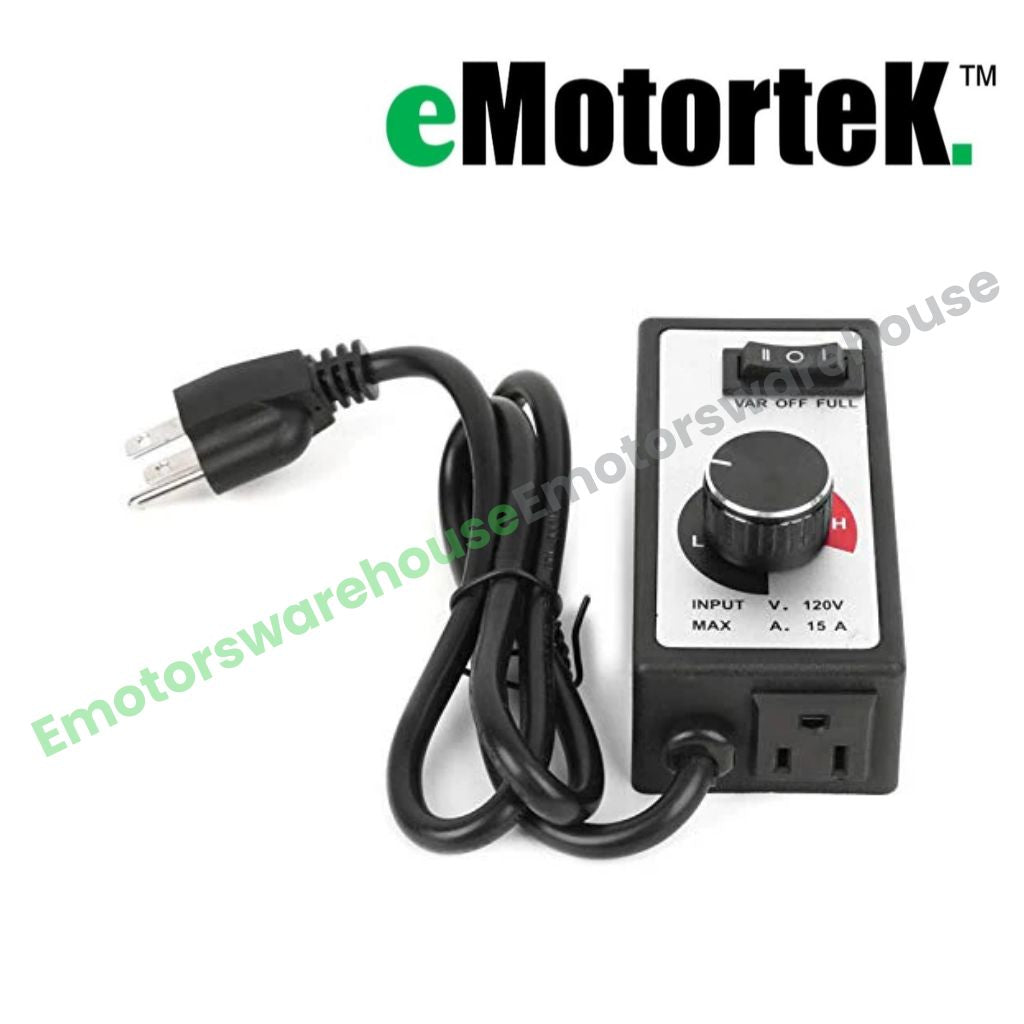 eMotorteK. 9390, Régulateur de vitesse de ventilateur à ventilation variable, Contrôleur électronique de vitesse de ventilateur 1800 W pour ventilateurs en ligne et de conduit, Prise américaine 110 V