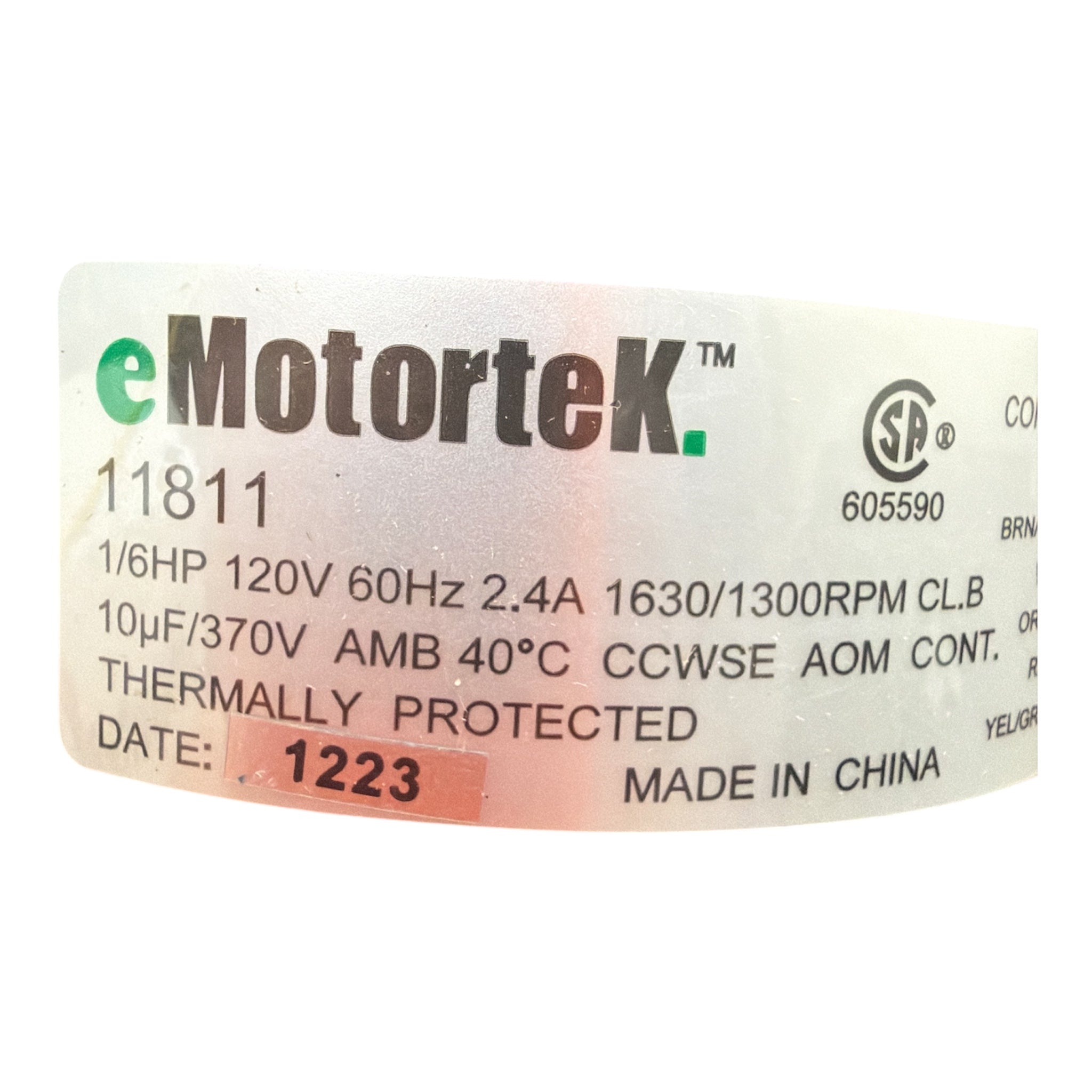 11811 HVAC/R Motors, OEM Replacement Venmar ER40200, 7190-1508, 7190-1235