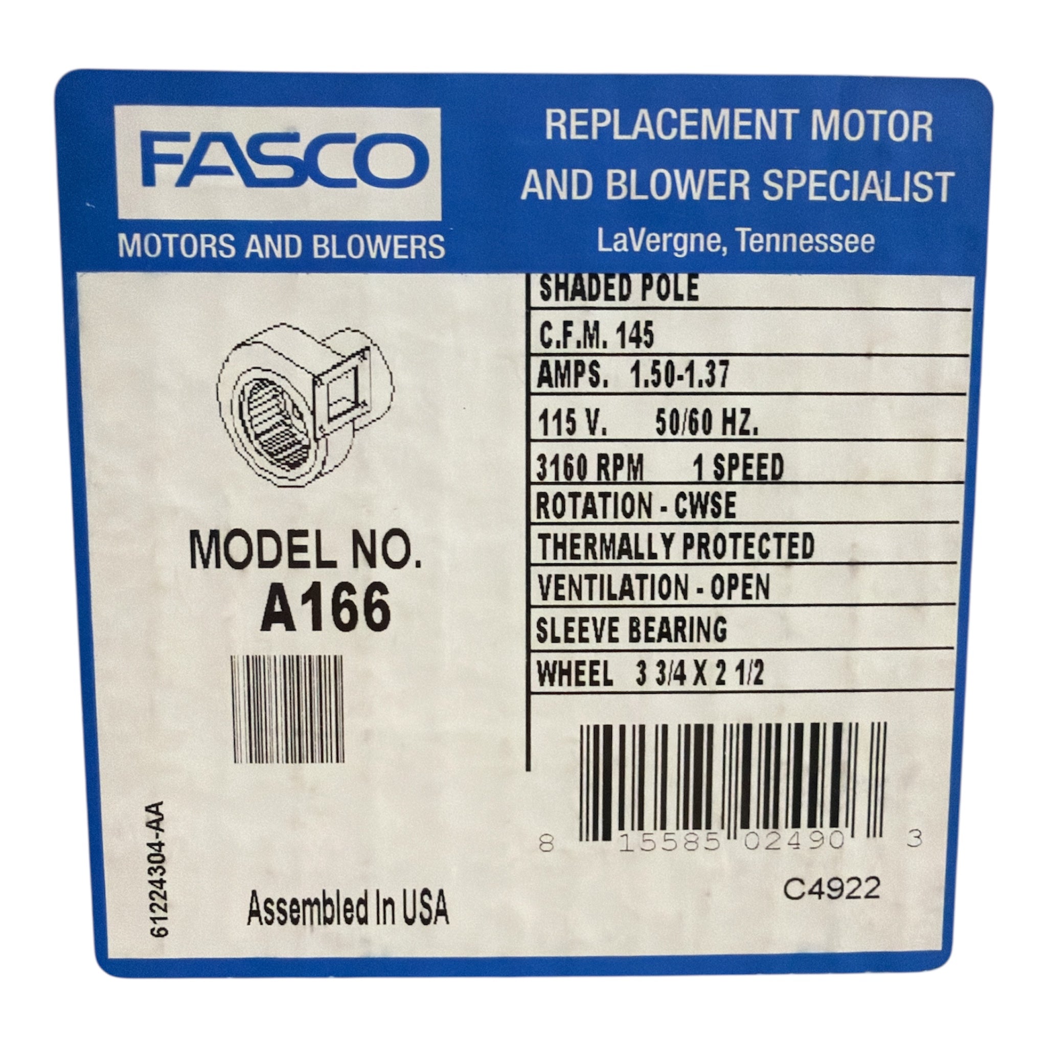 A166 Centrifugal Blower