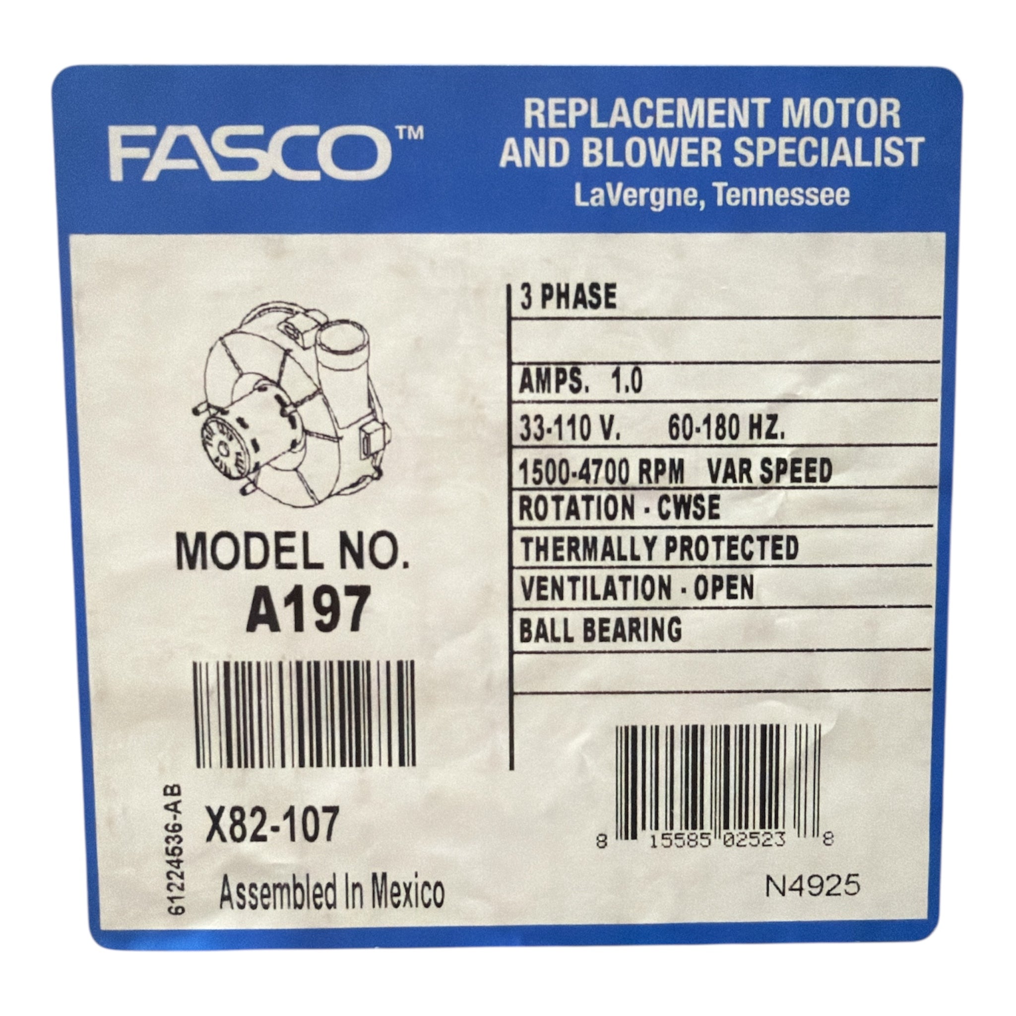 A197 Draft Inducer Blower