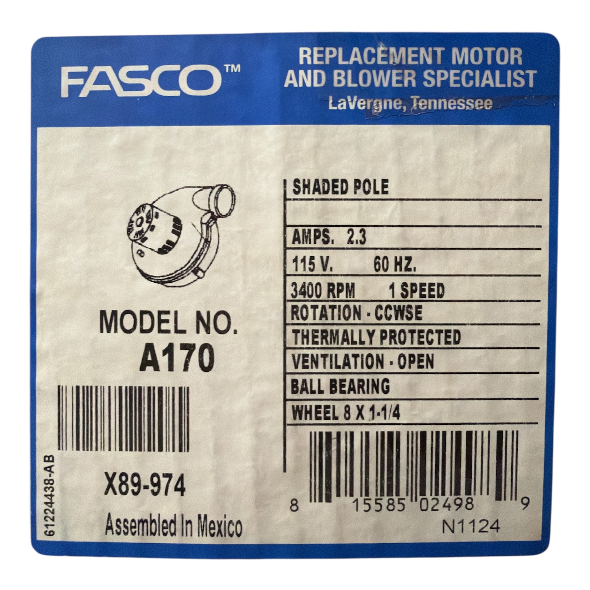 Ventilateur à tirage induit A170