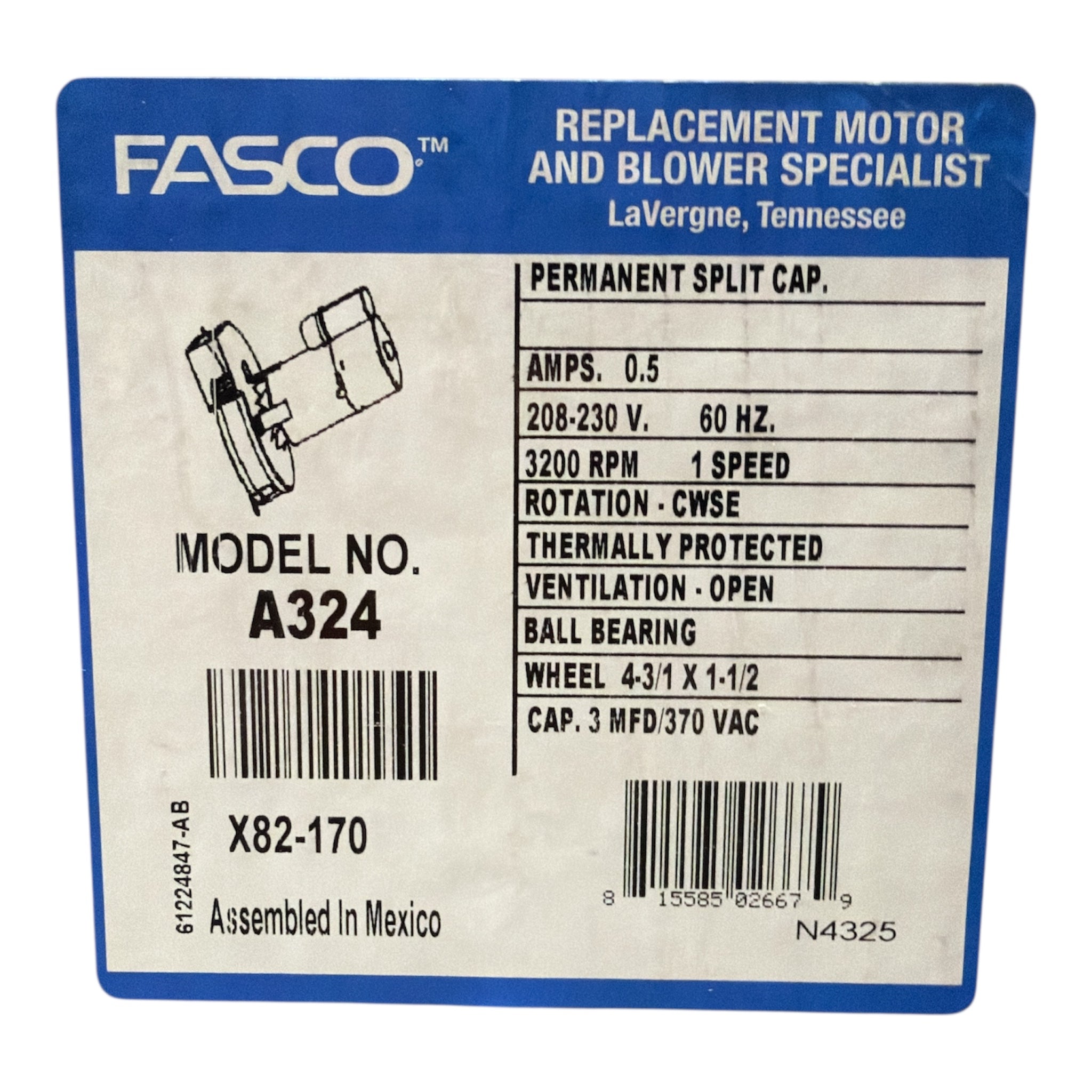 Ventilateur d'induction de tirage A324