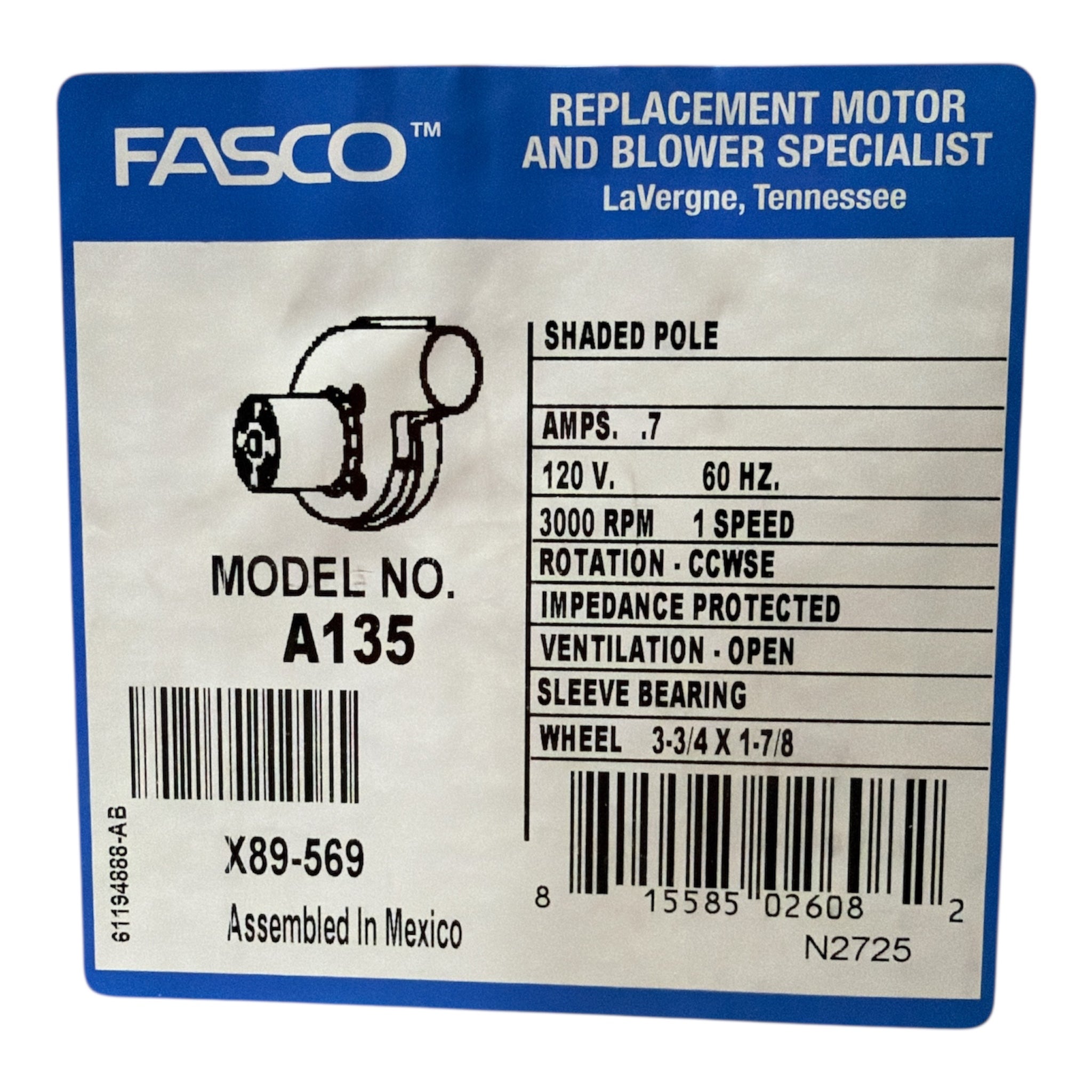 Ventilateur à tirage induit A135