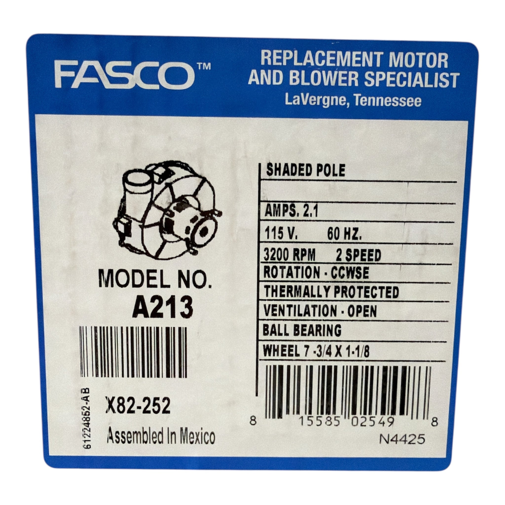 A213 Ventilateur à tirage induit