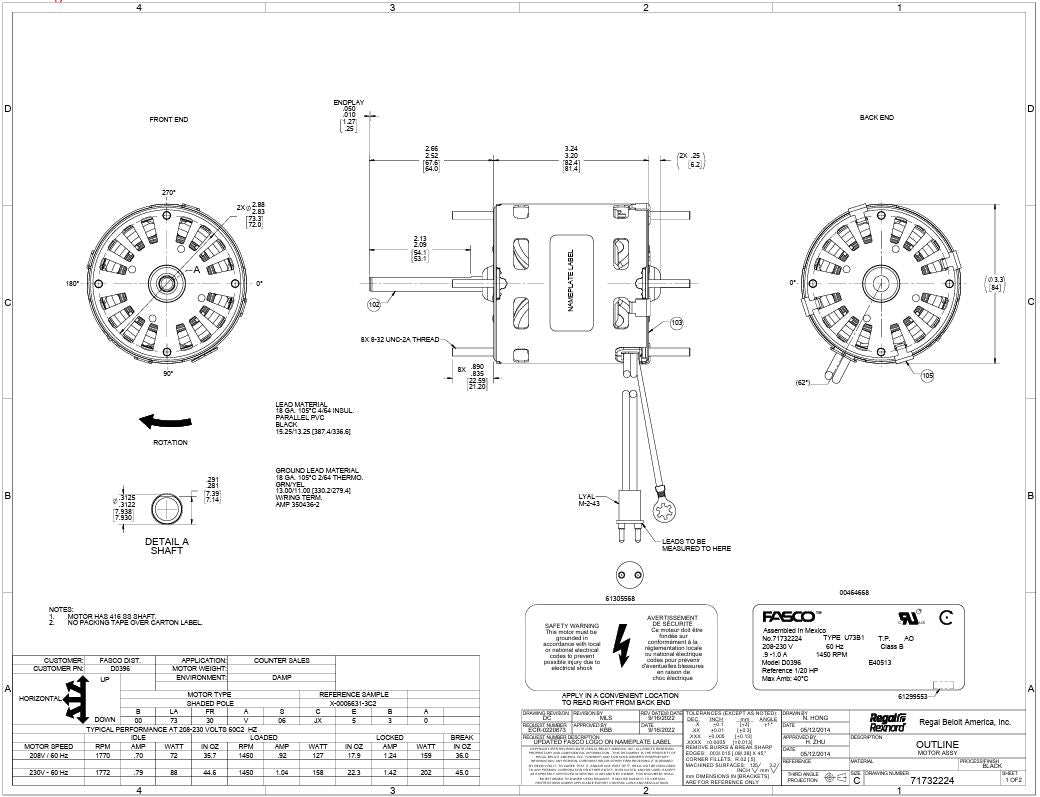 D0396 HVAC/R Motors, Fan and Blower Motors