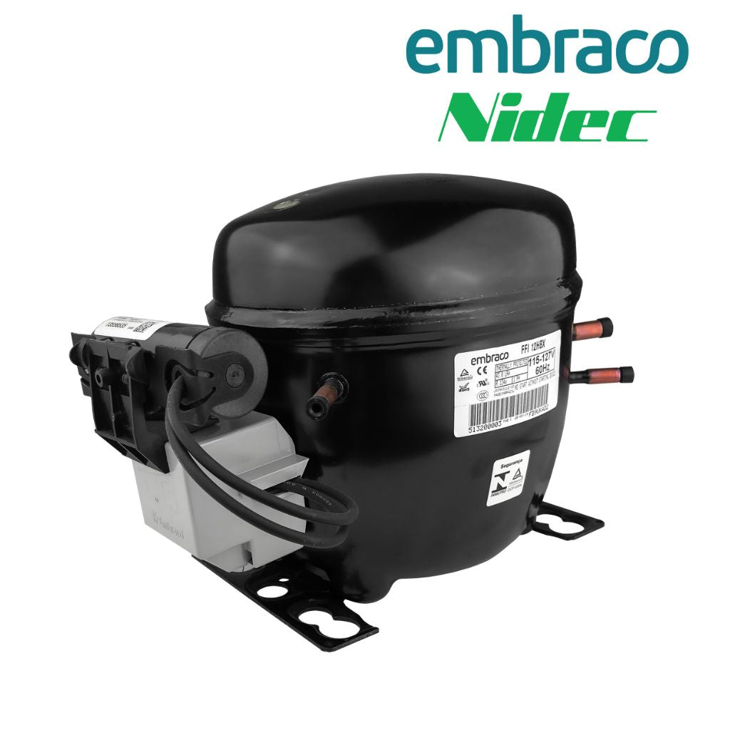 FFI12HBX1 Embraco Refrigeration Compressor, 5300 BtuH, 115V, R134a