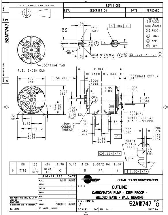 H712 HVAC/R Motors, Carbonator Pump Motors