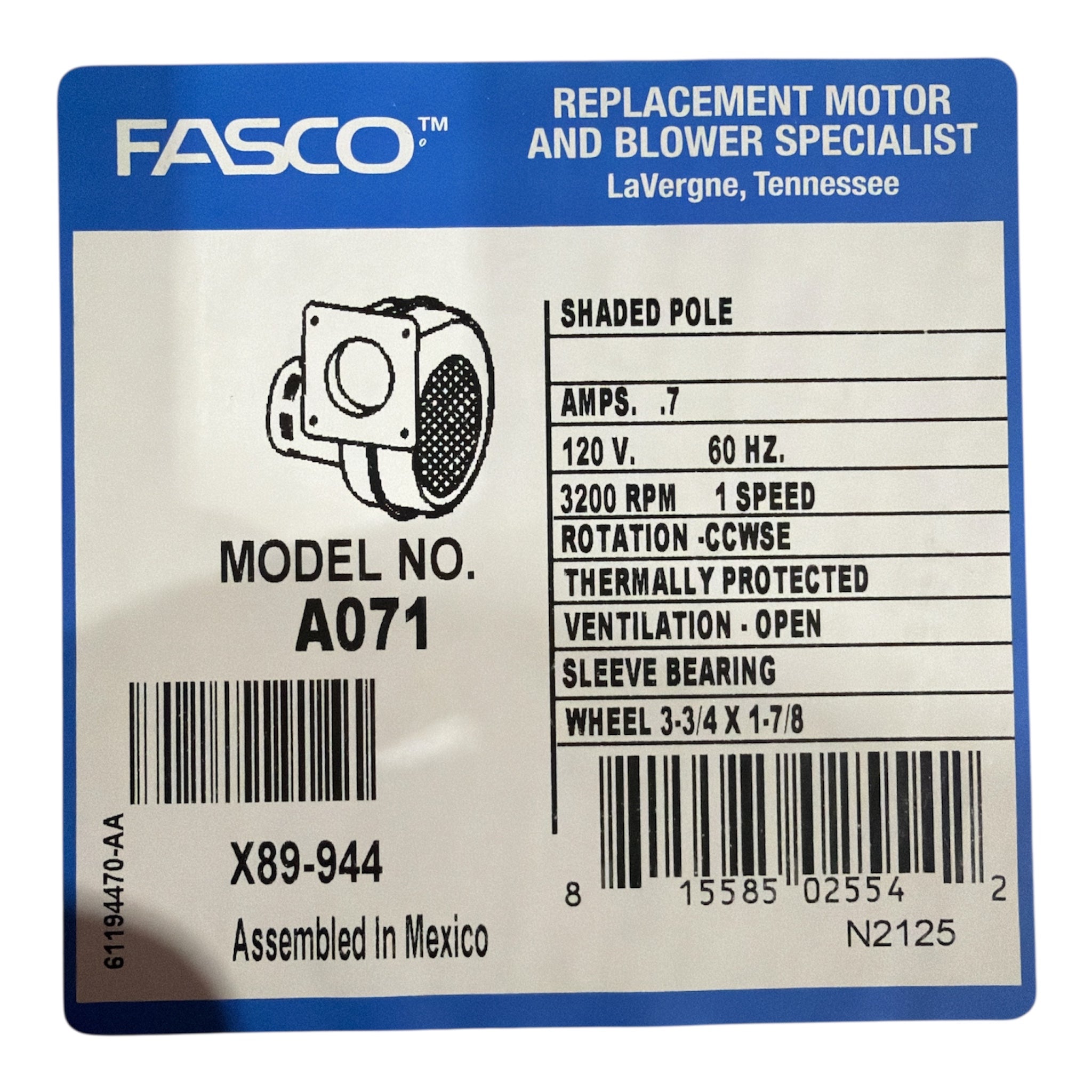 A071 Centrifugal Blower