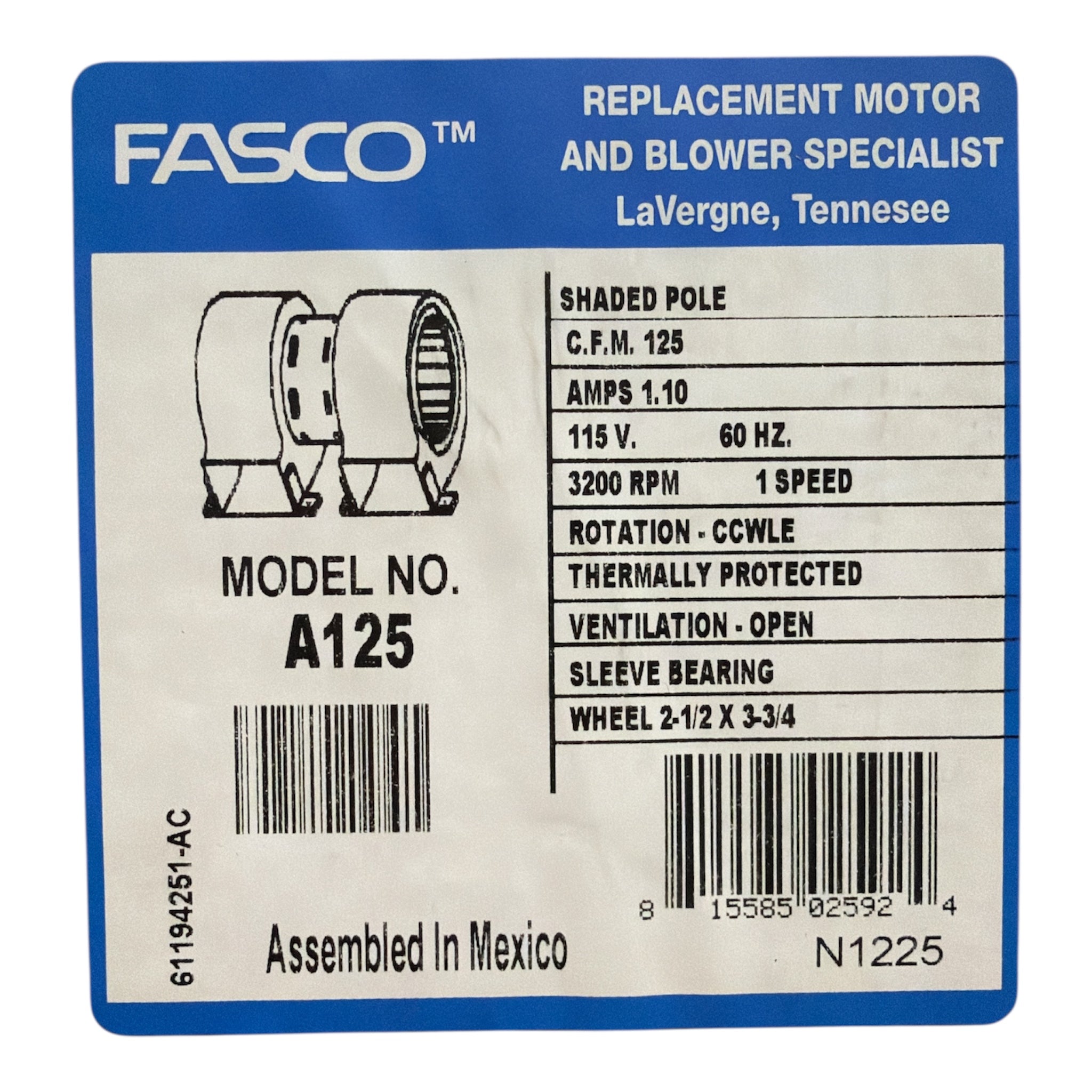 A125 Centrifugal Blower