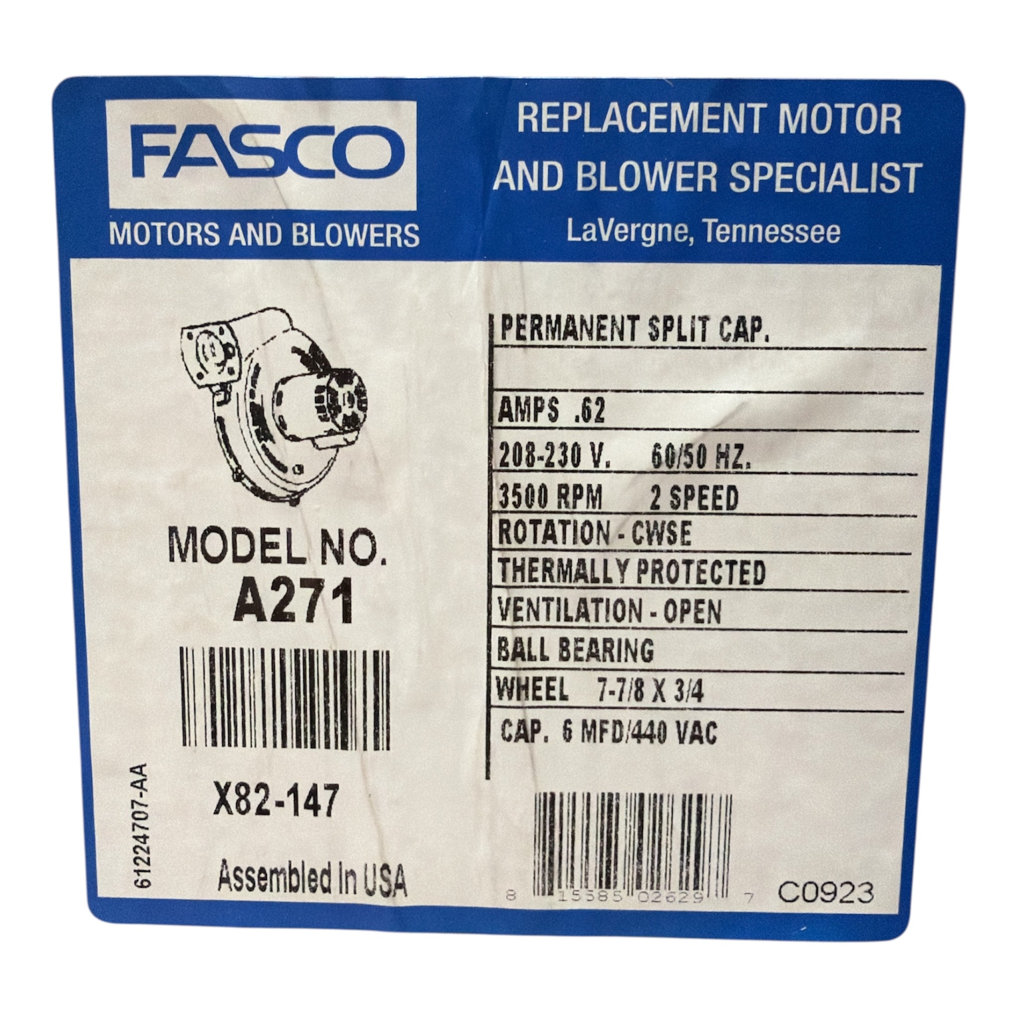 A271 Ventilateur à tirage induit 