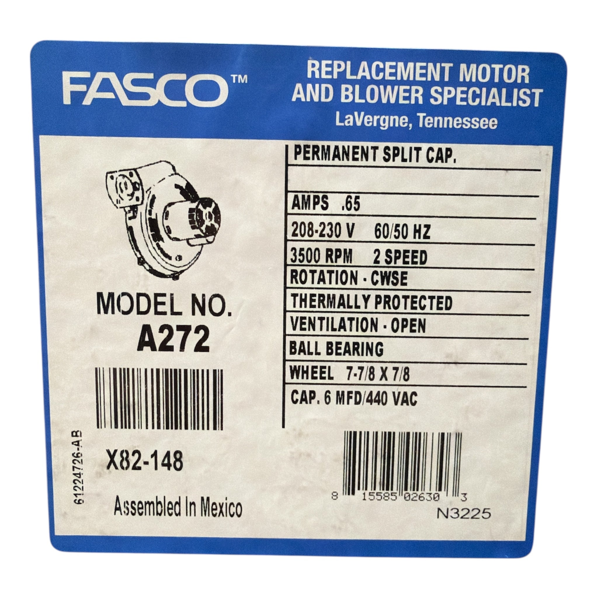 A272 Ventilateur à tirage induit 