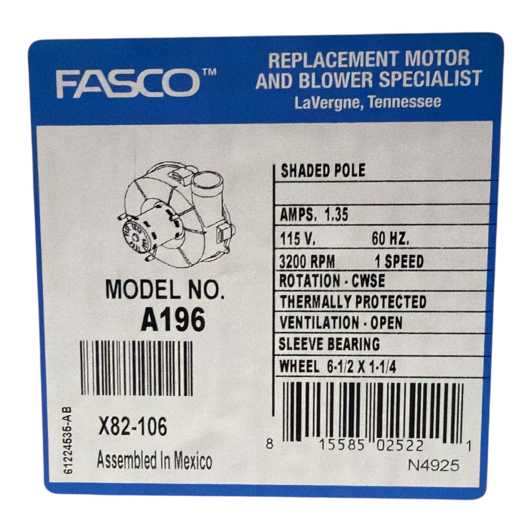 Ventilateur à tirage induit A196 