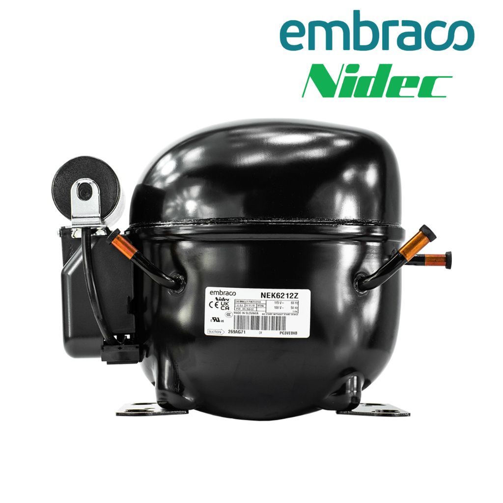 NEK6212Z (NEK6212Z1) Embraco Refrigeration Compressor, 5178 BtuH, 115V
